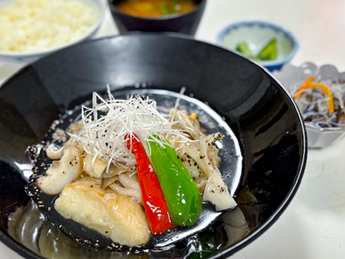 白身魚の香味塩あんかけ（骨なし）